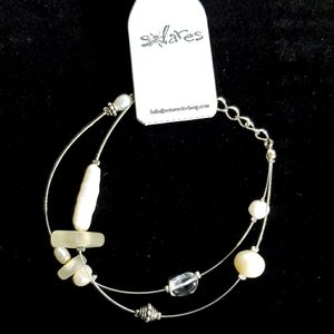 NEW Solares White Seaglass Pearl Beachy Bracelet C
